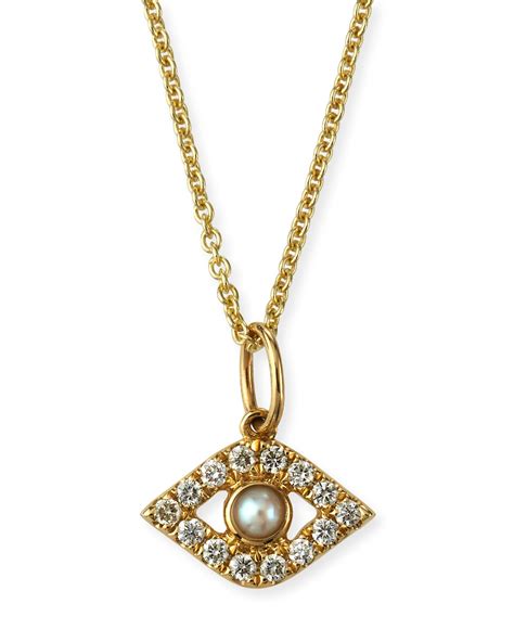 Sydney Evan 14k Diamond Evil Eye Coin Necklace Neiman Marcus