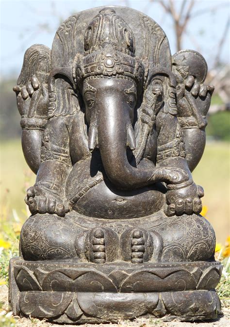 Sold Stone Garden Ganesh Sculpture 24 113ls583 Hindu