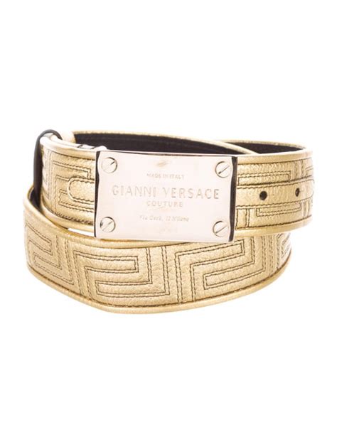 Gianni Versace Metallic Leather Belt Accessories Gve26671 The