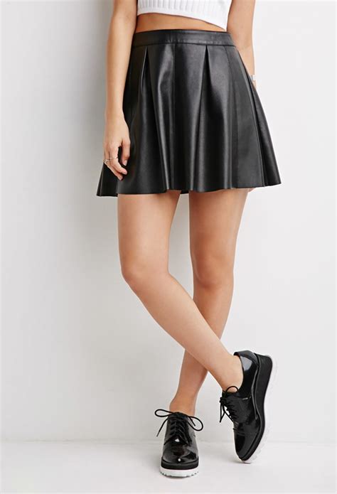 Forever 21 Pleated Faux Leather Skirt 19 Forever 21 Lookastic