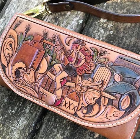 Tooled Leather Wallets By 76 And Riveted Leather Company Tooled Leather