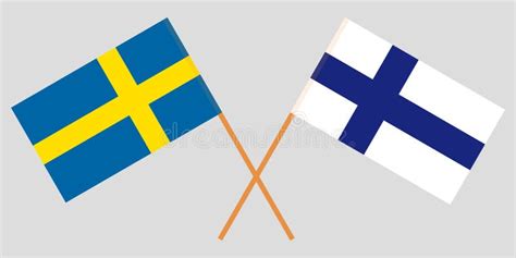 Finnland Und Schweden Die Finnischen Und Schwedischen Flaggen