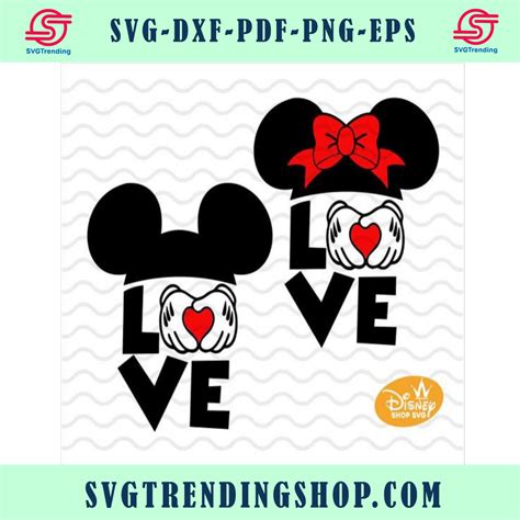 Love Svg Love Mickey Svg Disney Svg And Png Instant Download For