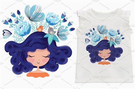 Cute Girl Girl Print Princess ~ Illustrations ~ Creative Market