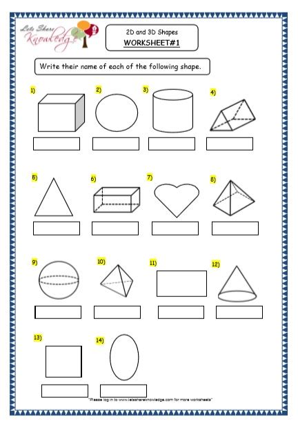 Kidzone math worksheets grade level: Grade 4 Maths Resources (8.2 Geometry - 2D and 3D Shapes ...