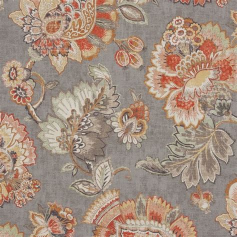 Download floral pattern stock vectors. Rustic Gray Floral Multi Purpose Upholstery Fabric ...