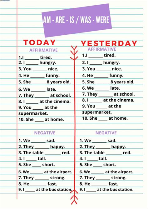 Verb To Be Am Are Is Was Were Interactive Worksheet English