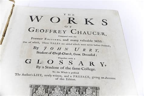1721 The Complete Works Of Geoffrey Chaucer First Edition Edited By