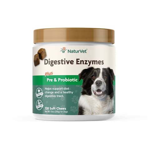 Naturvet Digestive Enzymes Plus Pre And Probiotics Soft Chews For Dogs