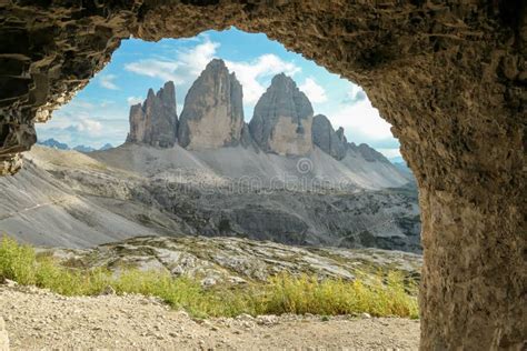 A View From Inside A Cave On The Tre Cime Di Lavaredo Drei Zinnen In