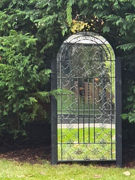 Restored Antique Garden Wrought Iron Gate Installed With Protective