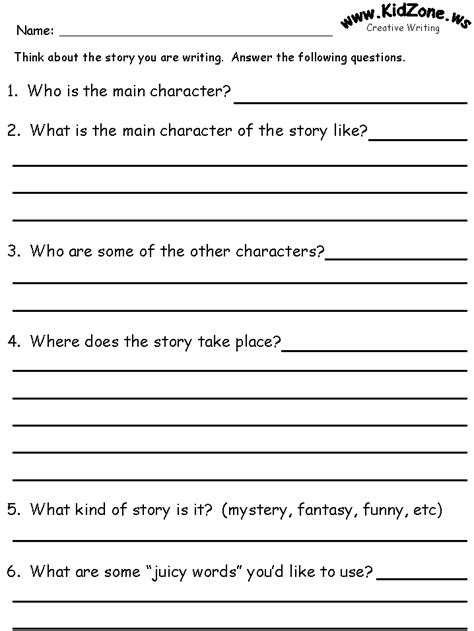Creative Writing Story Questions