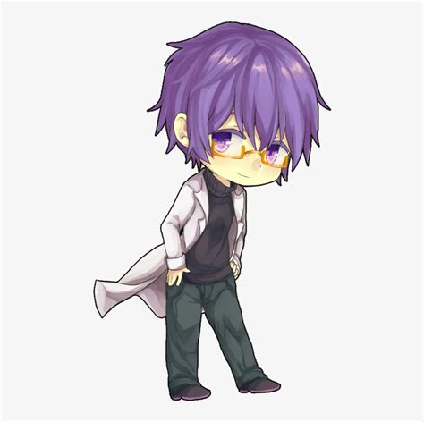Anime With Glasses Chibi Free Transparent Png Download Pngkey
