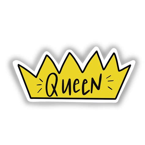 Queen Yellow Crown Sticker Etsy
