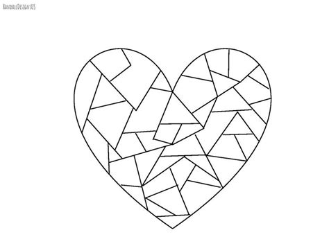 Heart Mosaic Coloring Pages Coloring Pages