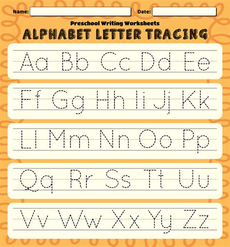 20 Best Preschool Writing Worksheets Free Printable Letters Pdf For