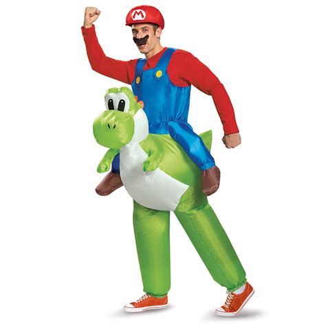 Disguise Mens Super Mario Bros Mario Riding Yoshi Inflatable Costume