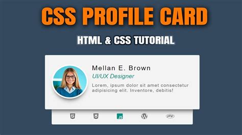 Awesome Css Profile Card Css Ui Design Tutorial Youtube