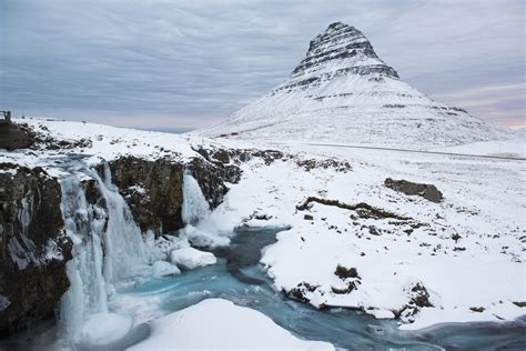 Beauty Kirkjufell Mountain With Water Falls At Winter Iceland Werfselect