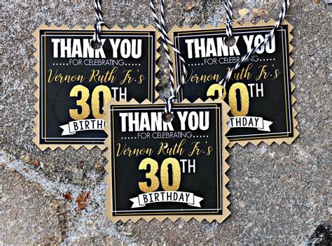 30th Birthday Party Favor Tags 30th Birthday Favor Vintage Etsy