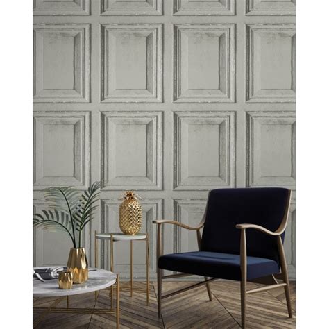 Wood Panel Effect Wallpaper Grey Fab Home Interiors