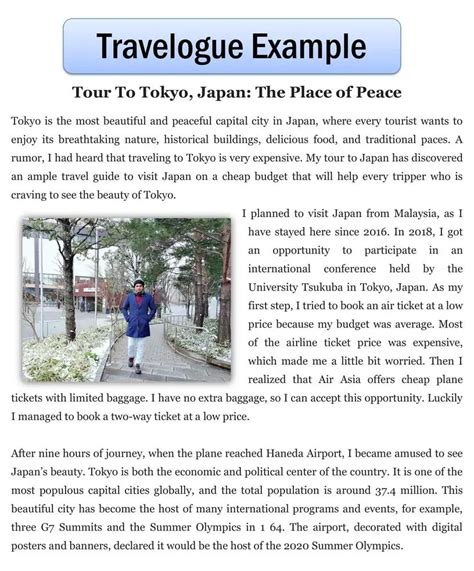 Travelogue Feature Article Example For Students Tour To Japan