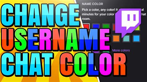 How To Change Twitch Username Color In Chat Youtube