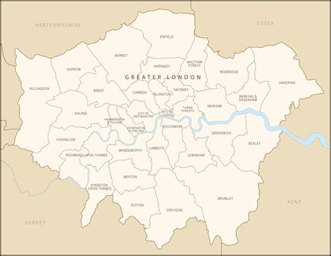 Map Of London Boroughs Royalty Free Editable Vector Map Maproom