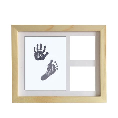 Fashionhome Newborn Baby Handprint Footprint Wood Photo Frame Kit Baby