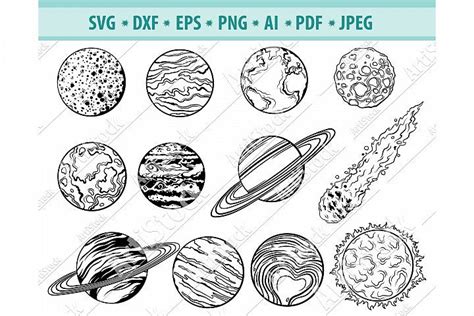 Solar System Svg Planets Svg Universe Space Dxf Png Eps