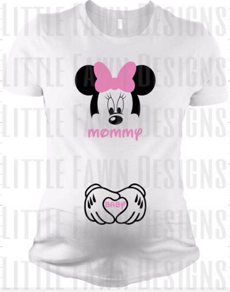 Minnie Mouse Mommy And Baby Maternity Shirt Disney Pregnancy Etsy