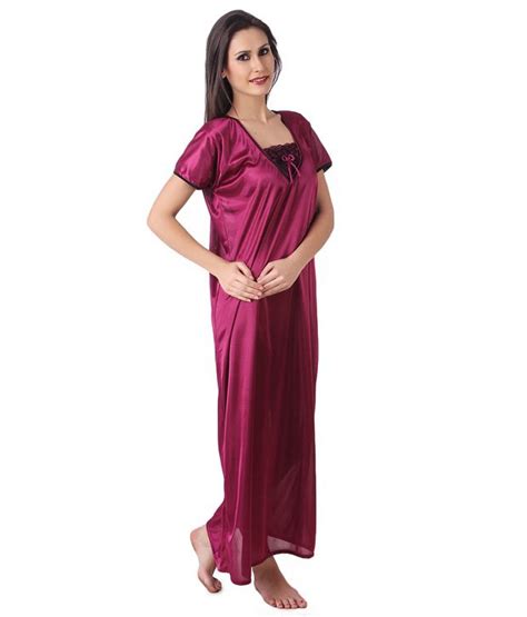 Buy Masha Purple Satin Nighty Online At Best Prices In India Snapdeal
