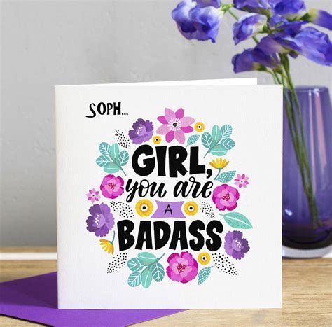 Girl You Are A Badass Positivity Card By Lisa Marie Designs
