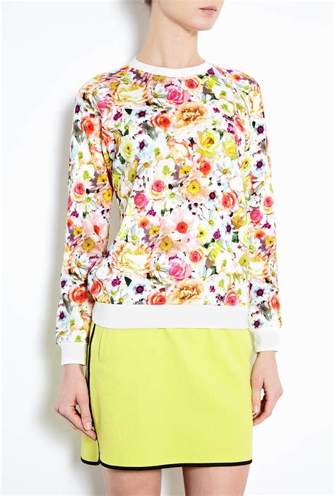 Msgm Floral Sweater In Floral Lyst