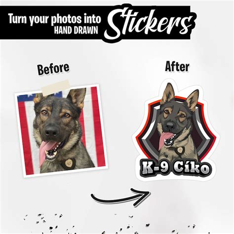 Custom Police K9 Stickers Hand Drawn Etsy