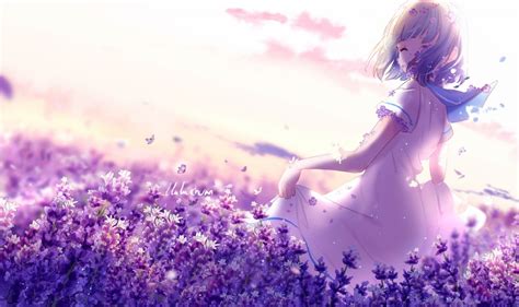 Light Purple Anime Flowers Wallpapers Wallpaper Cave