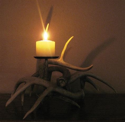 Whitetail Deer Antler Candle Holder By Deerdear On Etsy