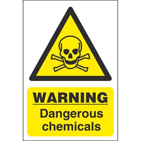 Warning Dangerous Chemicals Chemical Hazards Workplace Safety Signs