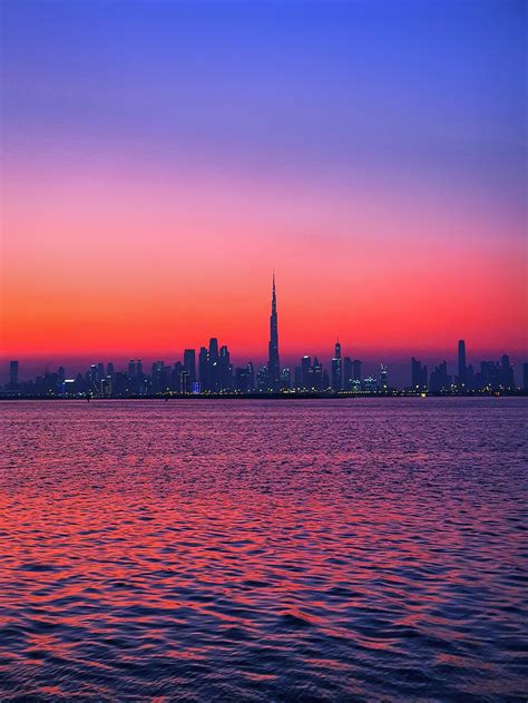 Sunset From Dubai Creek Harbour Shot On Phone Sunset City
