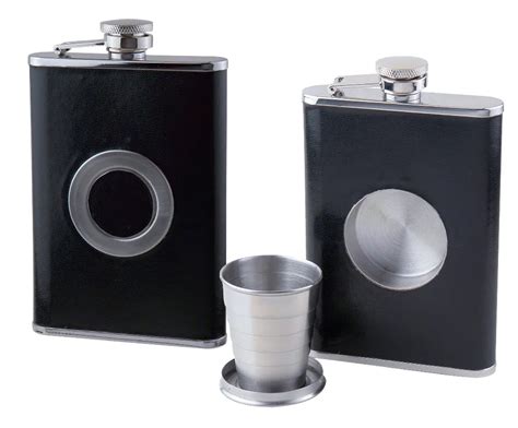 Shot Flask T Set With Stainless Steel 8 Oz Hip Flaskbuilt In Collapsible 2 Oz Shot Glass