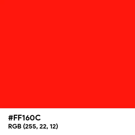 Bright Red Color Hex Code Is Ff160c
