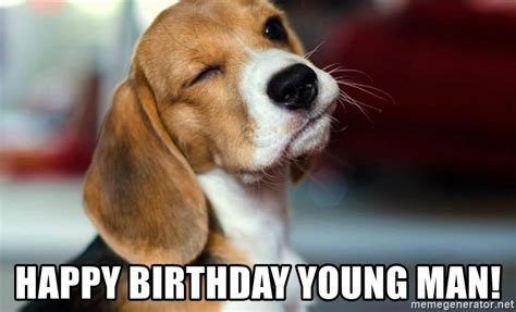 Happy Birthday Young Man Misking Beagle Meme Generator
