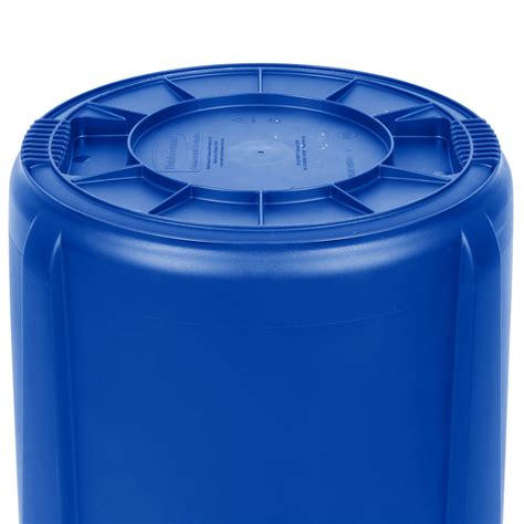 Rubbermaid BRUTE 10 Gallon Blue Round Recycling Can With White Lid