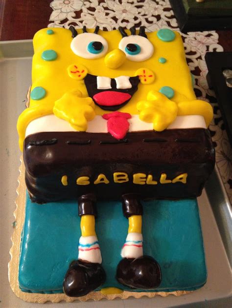 a special order for isabella s 5th birthday chocolate spongebob cake with fondant chocolate