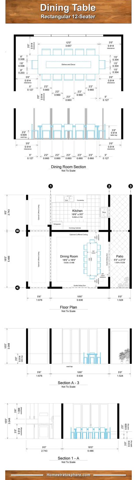 Looking for dining table 10 seater size? Proper Dining Room Table Dimensions for 4, 6, 8, 10 and 12 ...