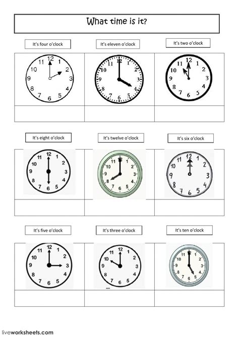 Exercicios De Ingles Sobre As Horas
