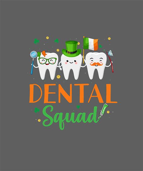 Dental Squad Cute Tooth Leprechaun Hat St Patricks Day Dentist Digital
