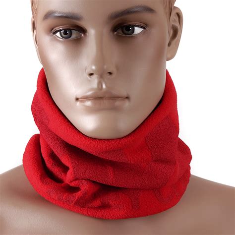 No scarf tying skills required! Shop for Mens Neck Warmer Snood Scarf in Red by RMC
