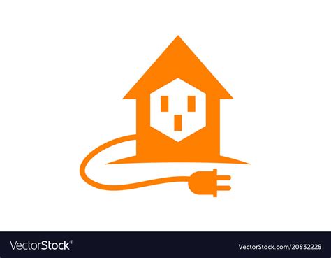 Home Electricity Logo Design Template Royalty Free Vector