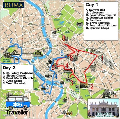 Things To See In Rome Map Rome Tourist Rome Sightseeing Rome Map